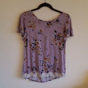 Lavender Floral Hi-Low Top
